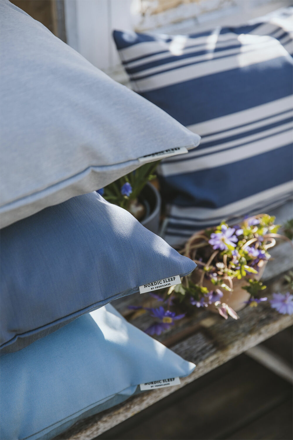 Fossflakes utomhuskudde 50x50 cm. Bl&aring;