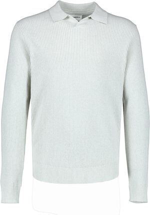 Ribbed L/S v-neck polo