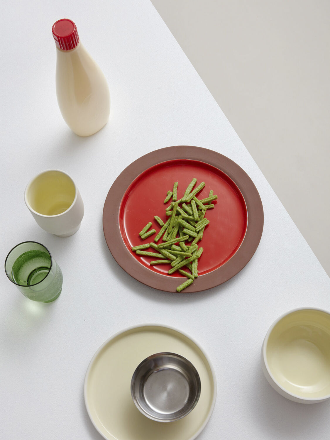 PLATE, LARGE, 2 PCS, CLAY TERRACOTTA, GLAZE RED, 25015TR