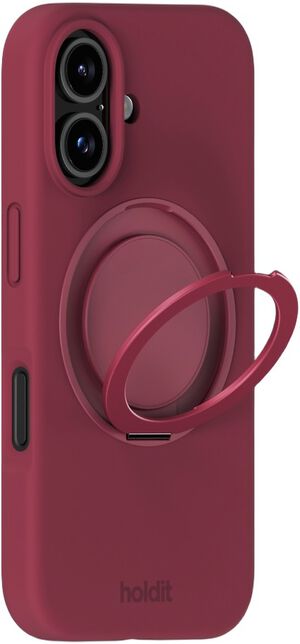 Silicone Stand Case iPhone 16 Red Velvet