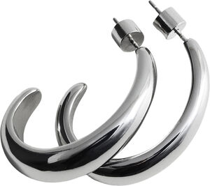 Thin oval hoop earrings