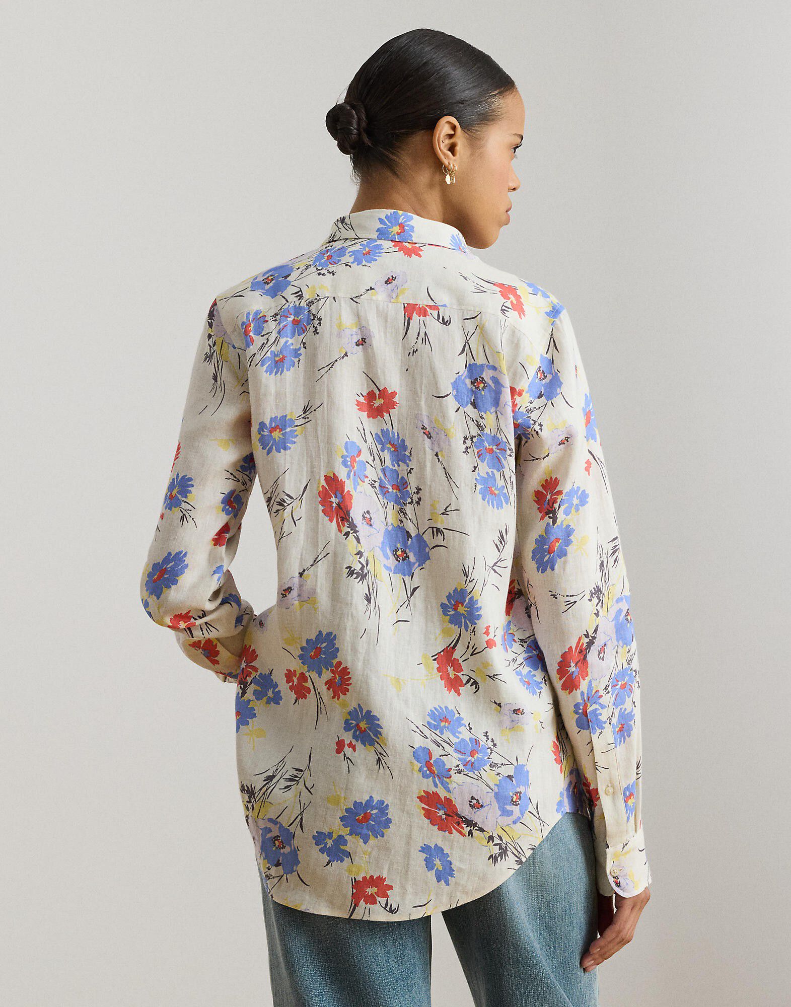 Relaxed Fit Floral Linen Shirt