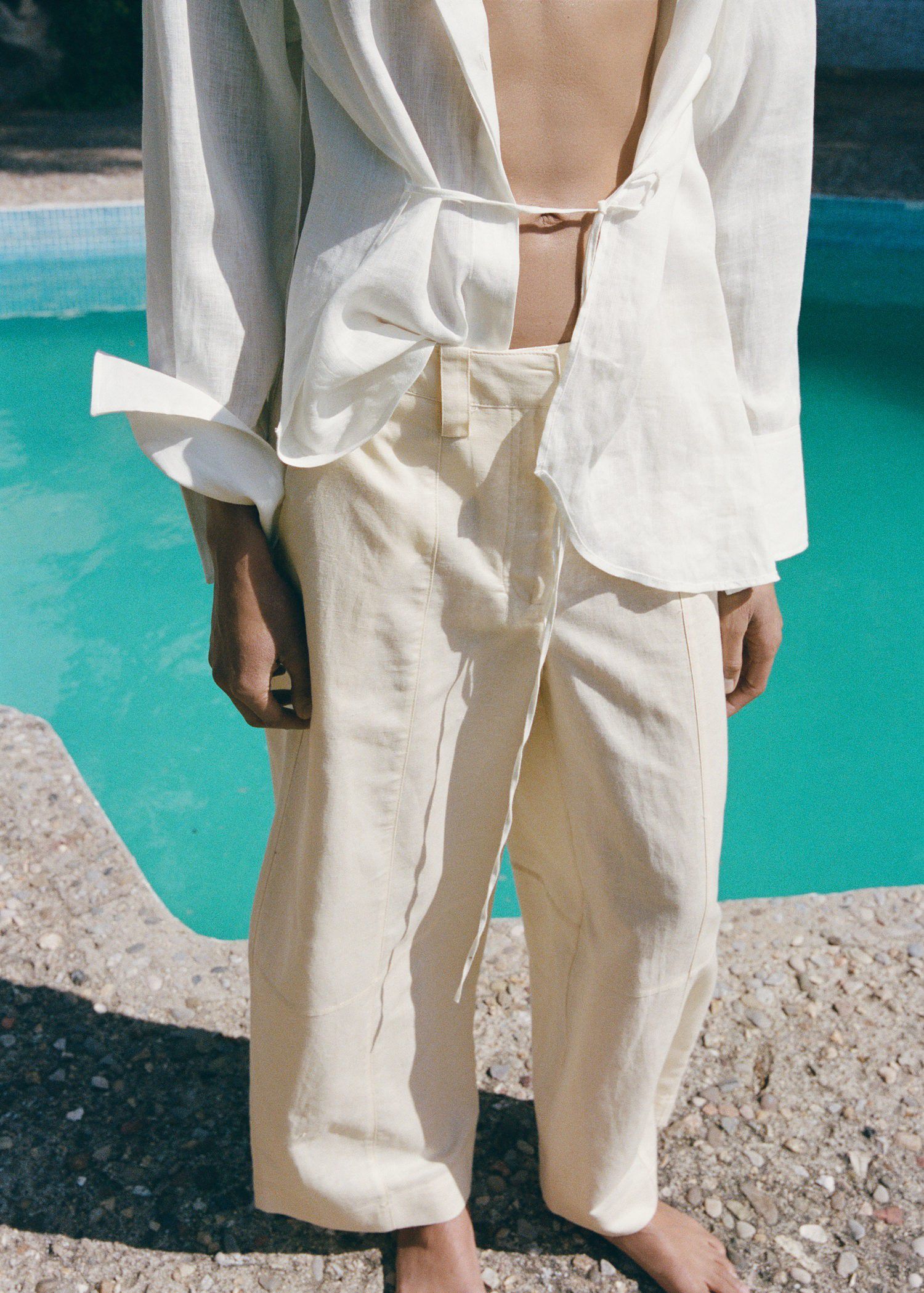 Linen balloon trousers