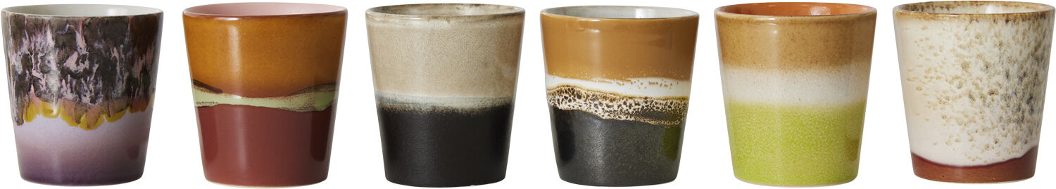 70s ceramics coffee mugs soil set of 6