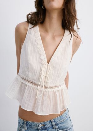 Lyocell top with contrasting trim