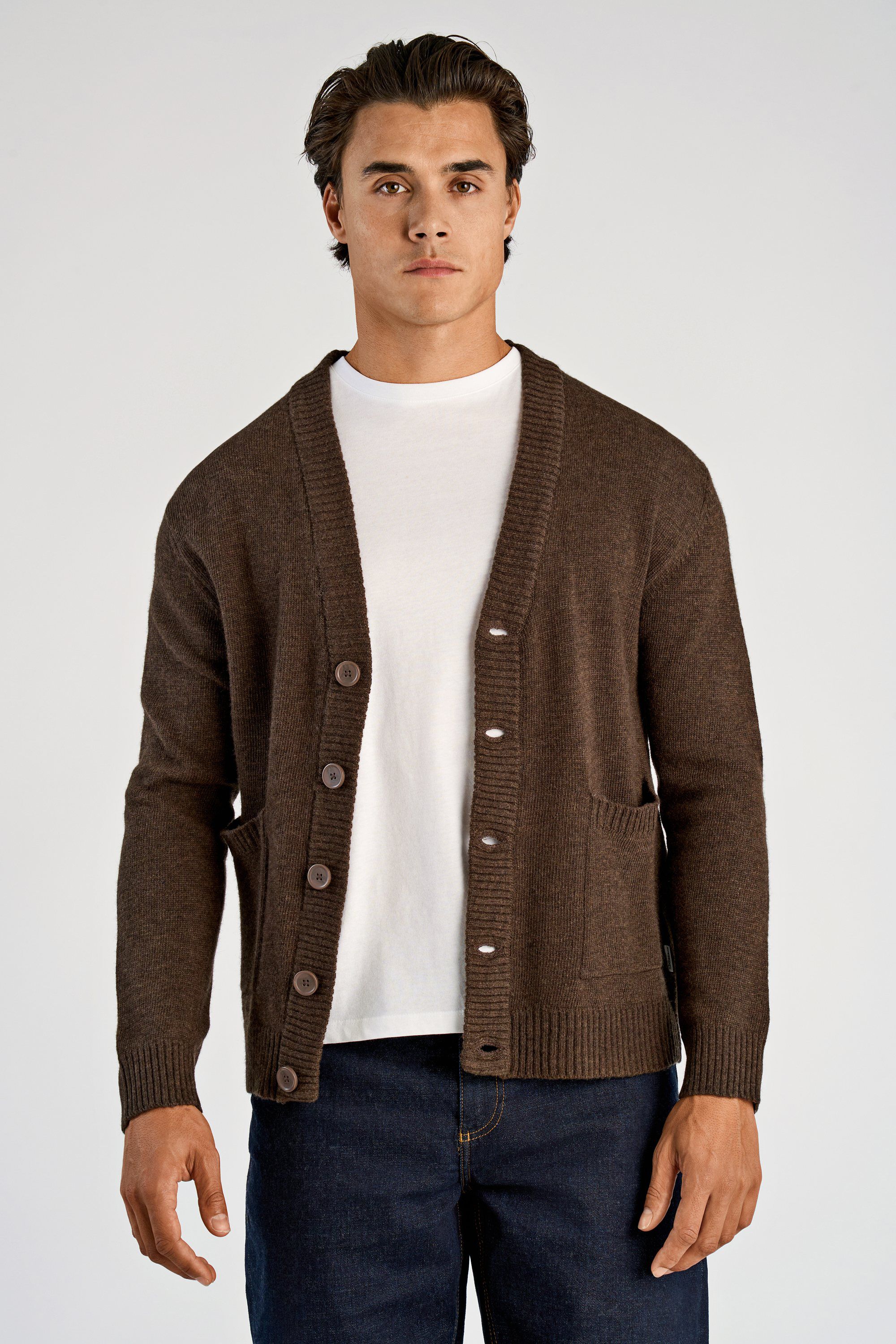 Lambswool button cardigan