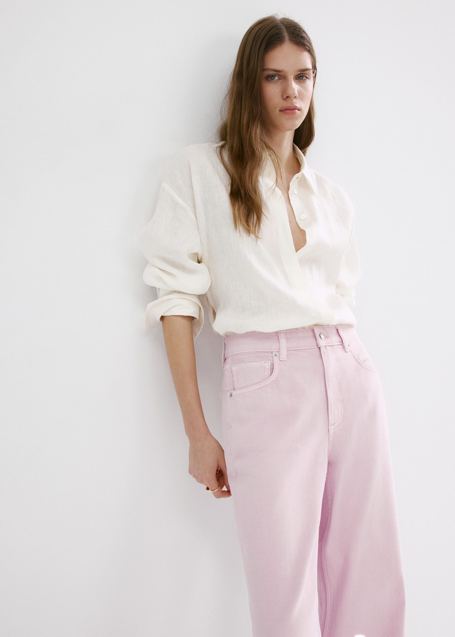Mid-rise straight jeans