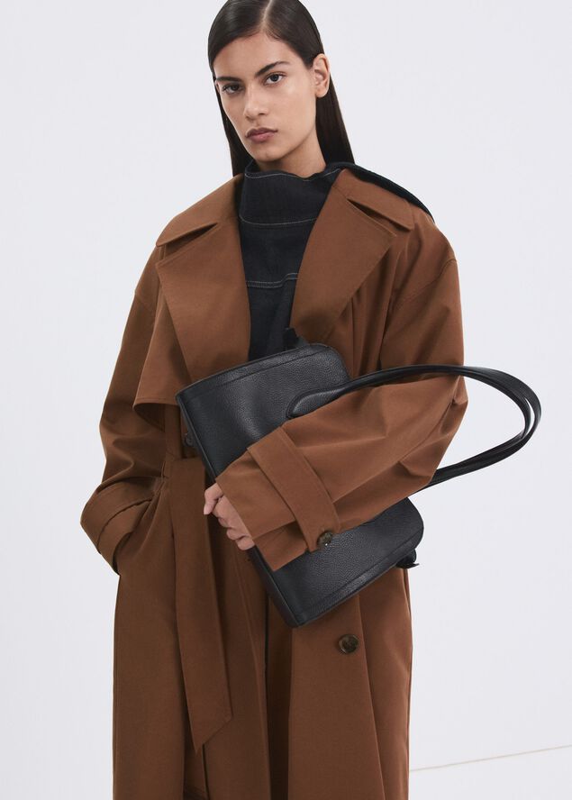 Long double-breasted trench coat