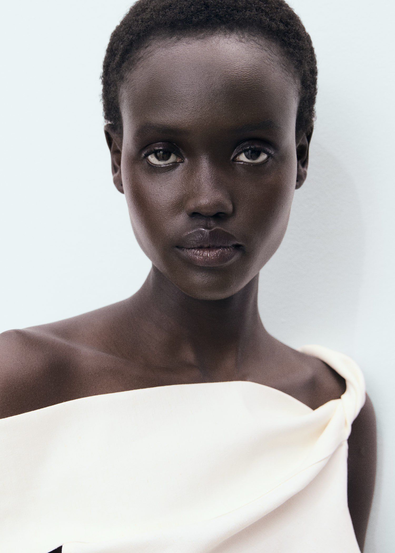 Asymmetrical strapless top