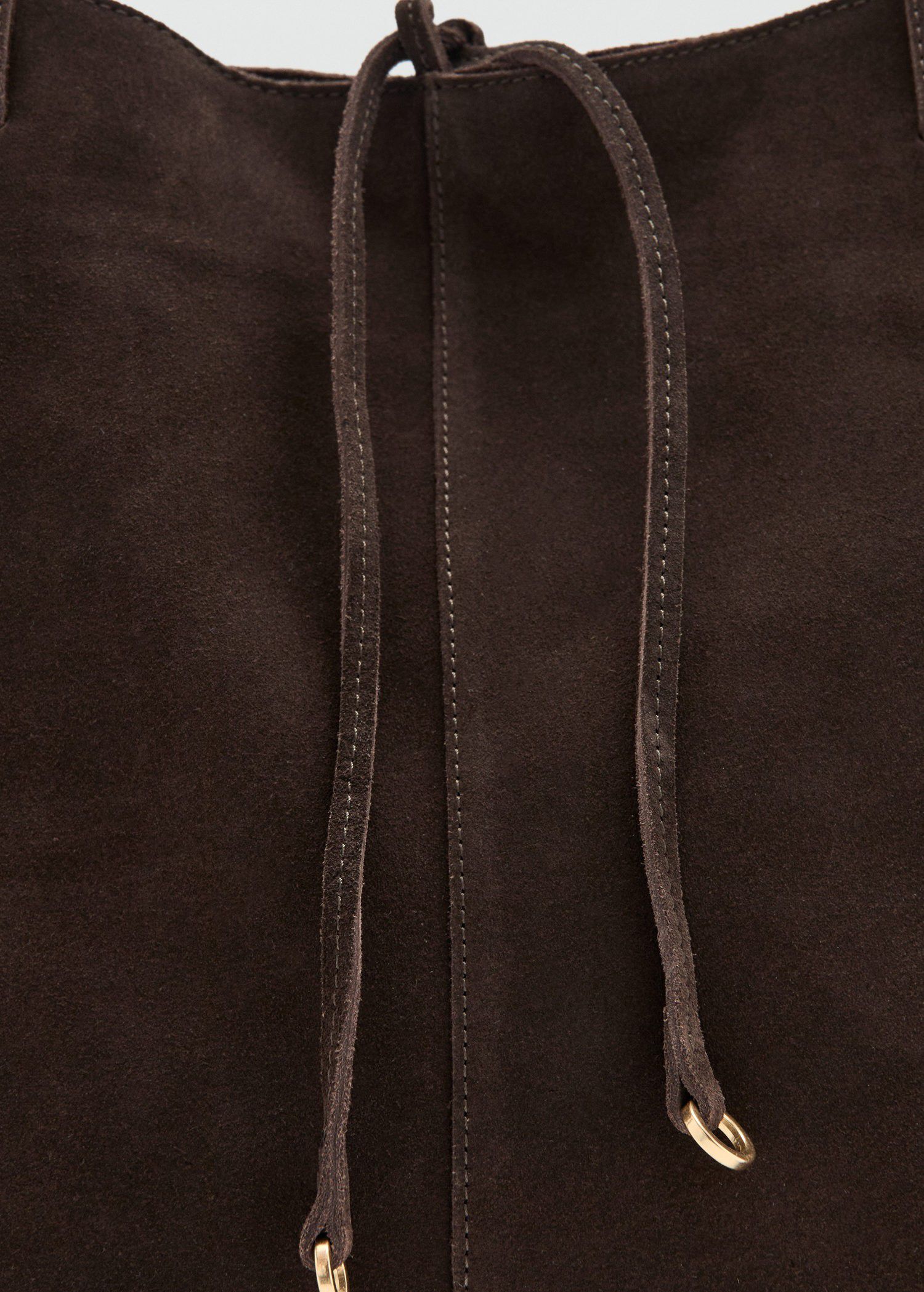 Suede leather shopper bag