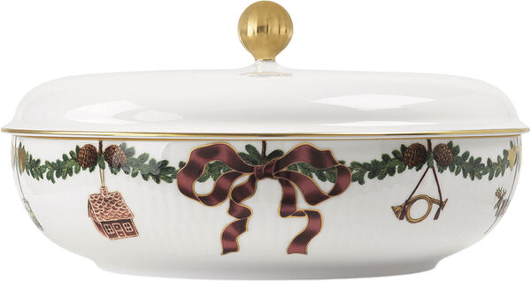 Stjerne Riflet Jul skål med låg 21 cm