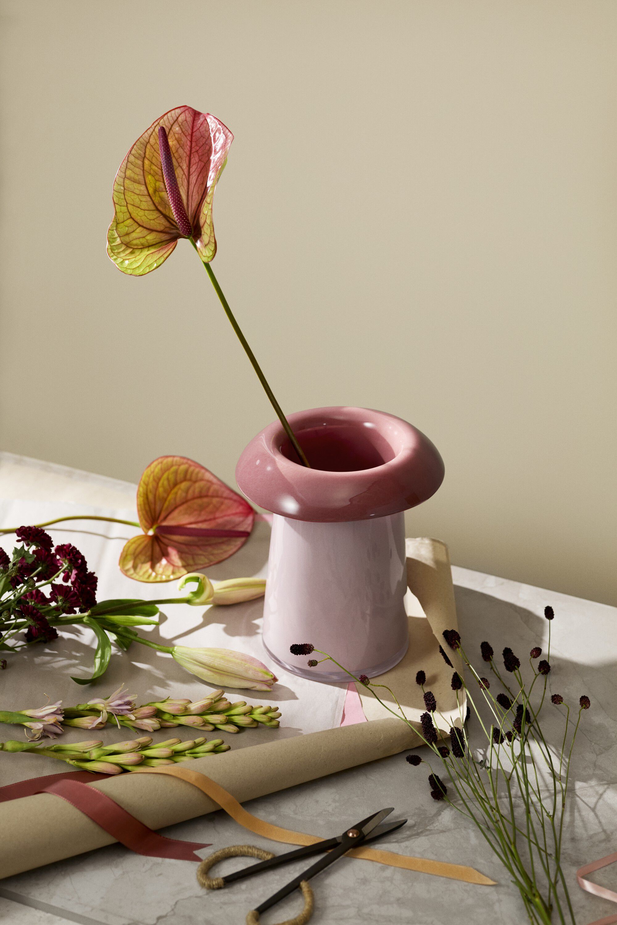 Soma Vase H22. 5 cm rosa/terracotta