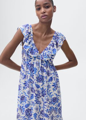 Long flared floral dress