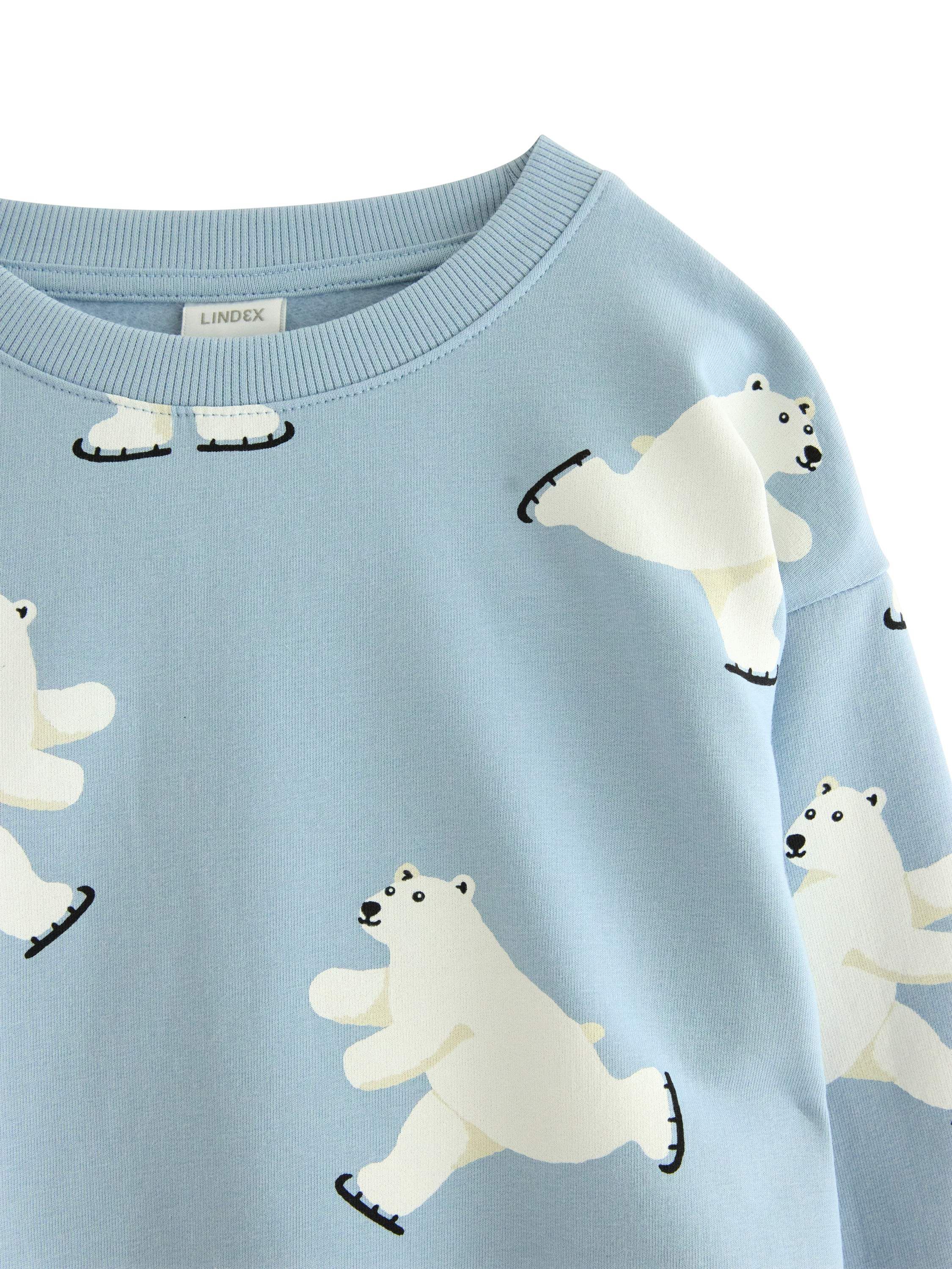 Bekv&auml;m sweatshirt i bomullstrik&aring; me