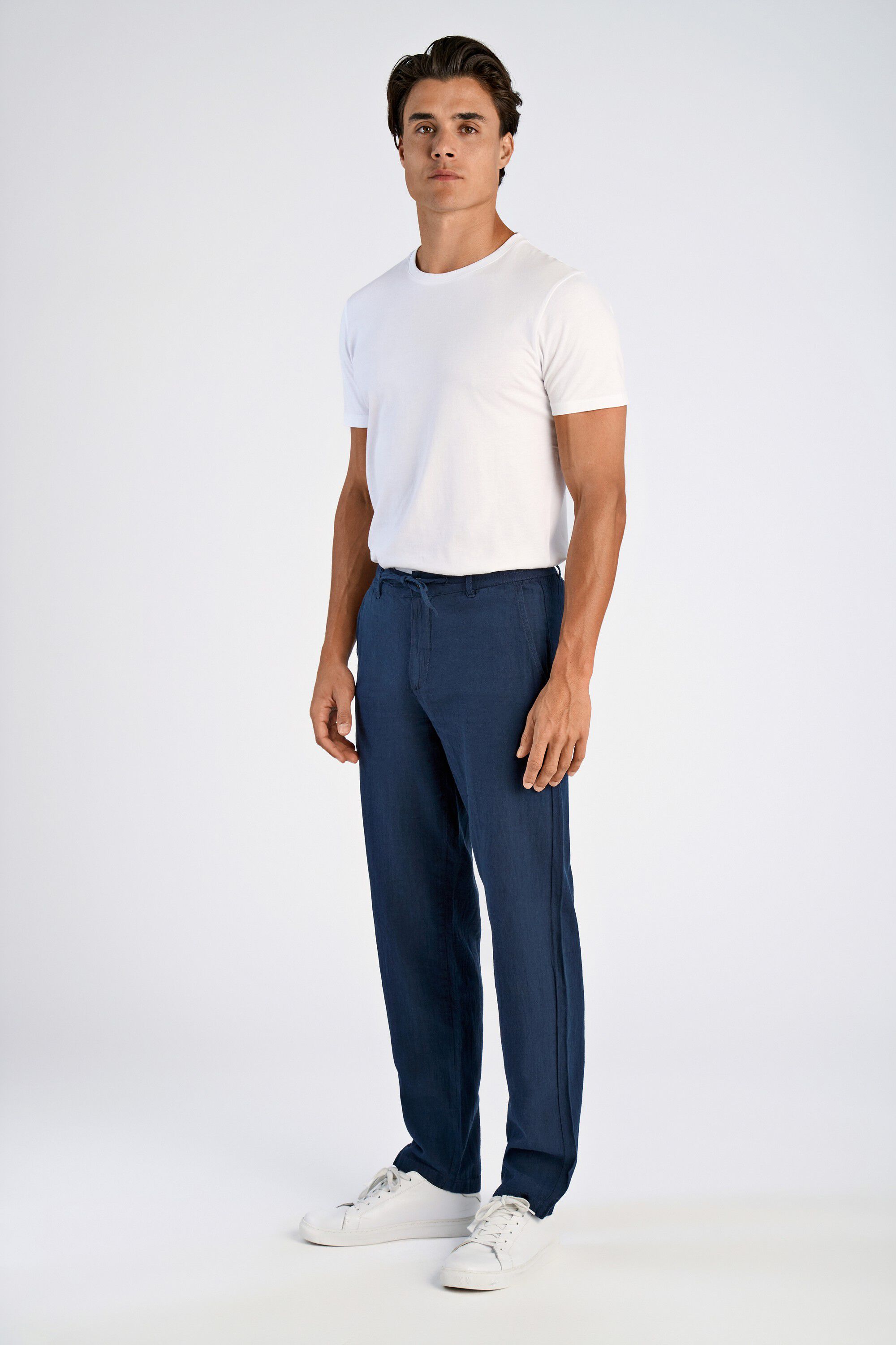 Linen blend herringbone pants