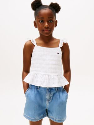 TEXTURED COTTON TOP SLVLS