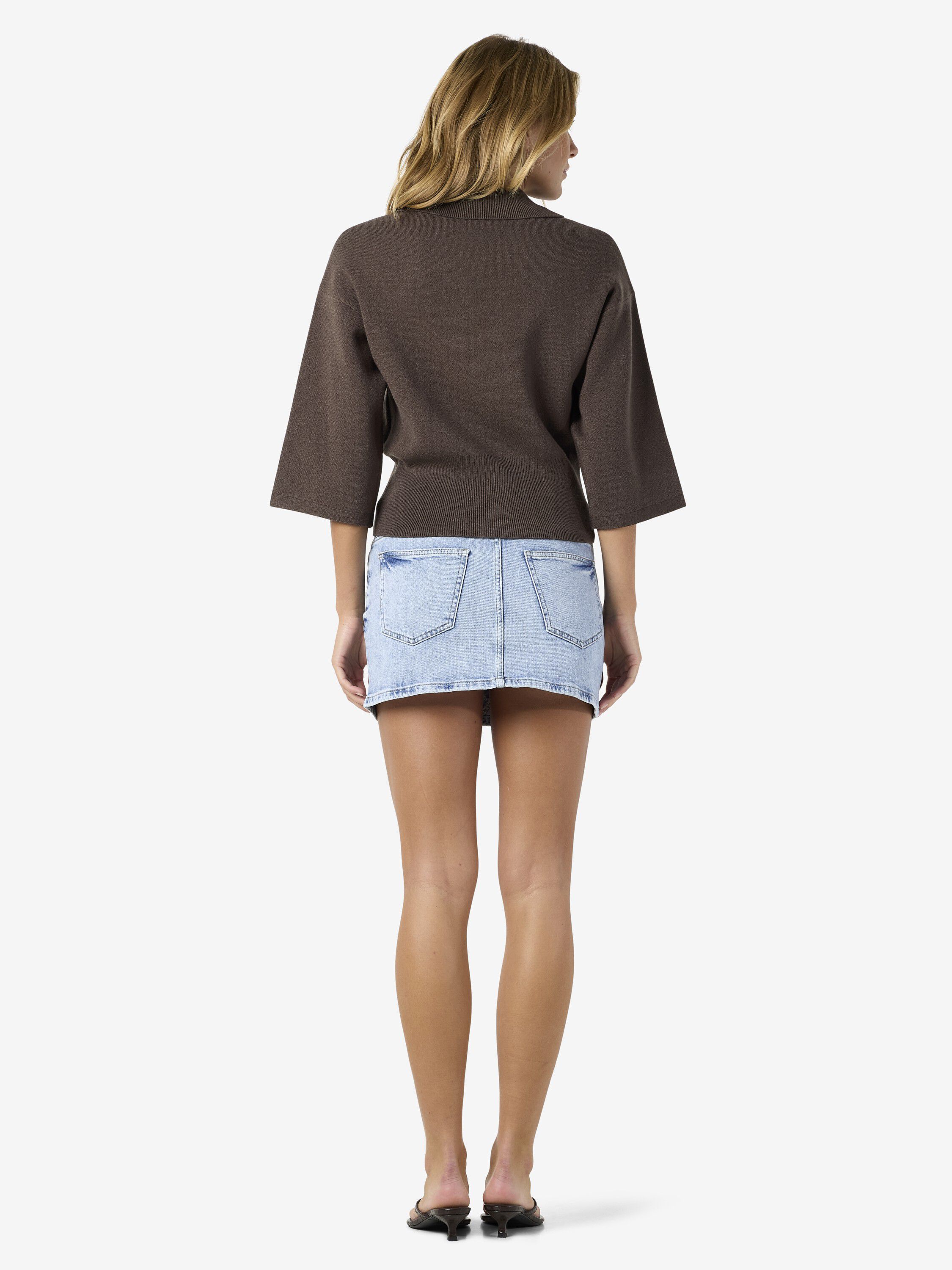 Nmshyla 3/4 Sleeve Knit Polo Cardigan