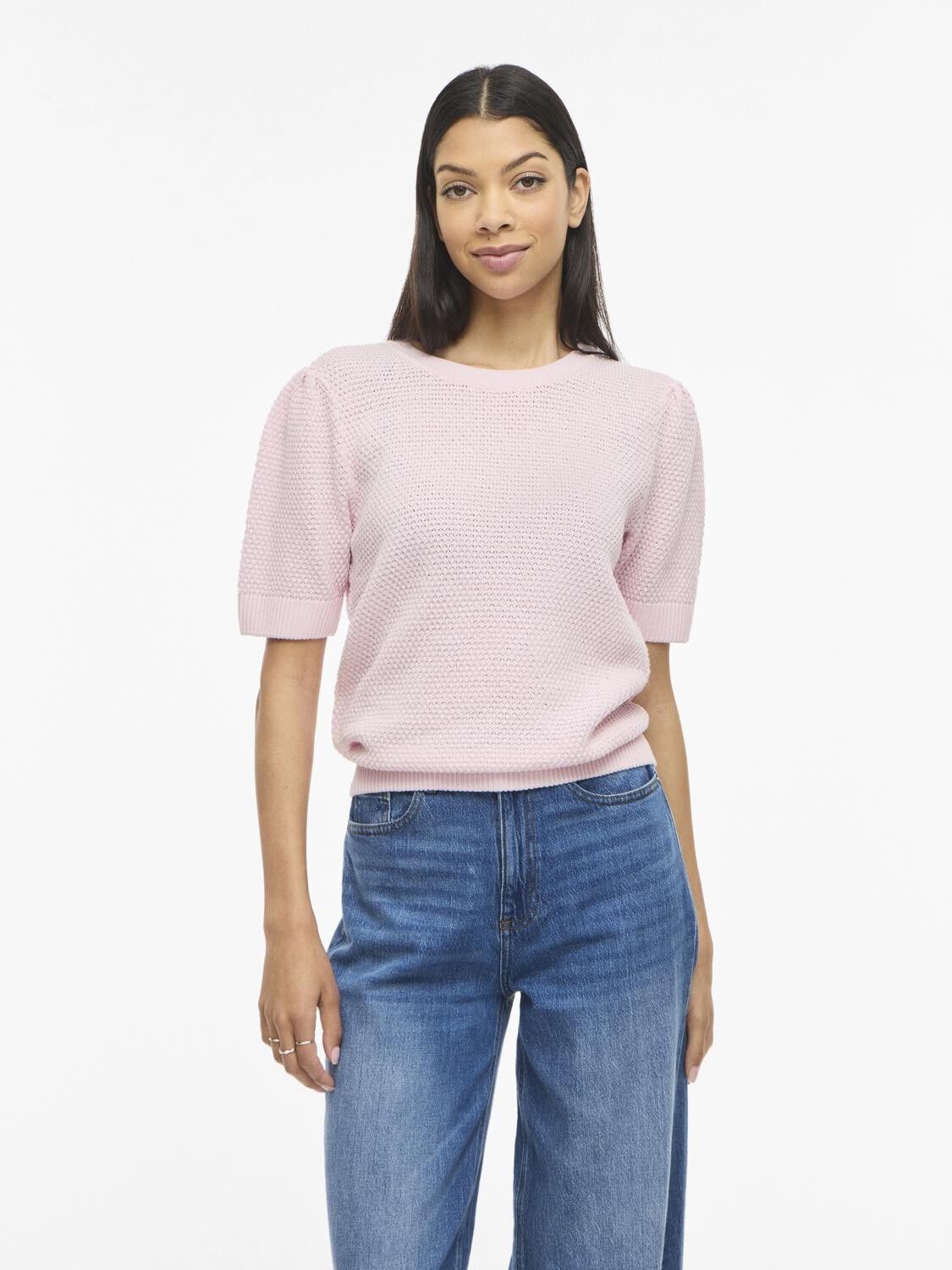 VIDALO O-NECK S/S KNIT TOP - NOOS