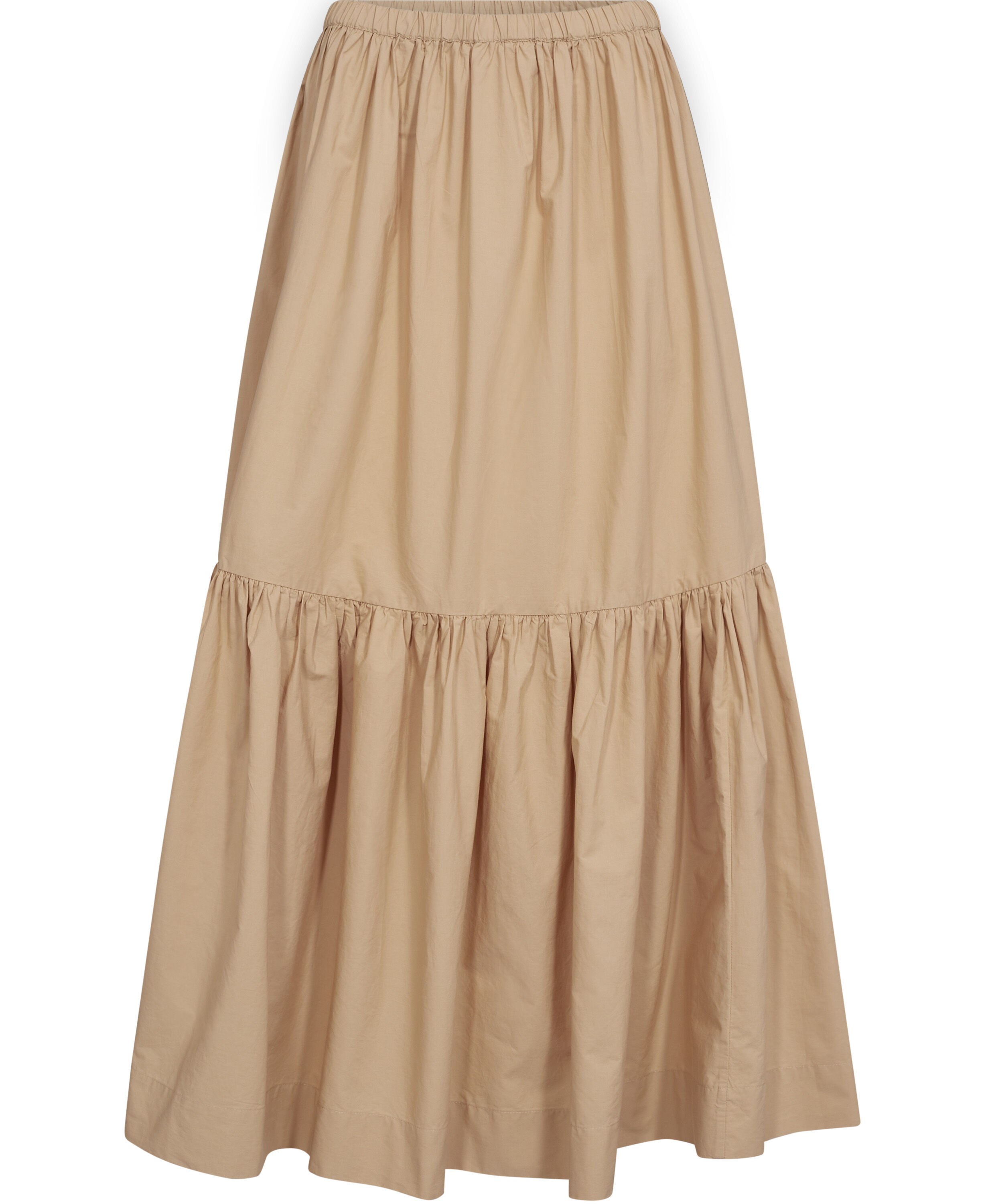 Cotton Poplin Maxi Flounce Skirt