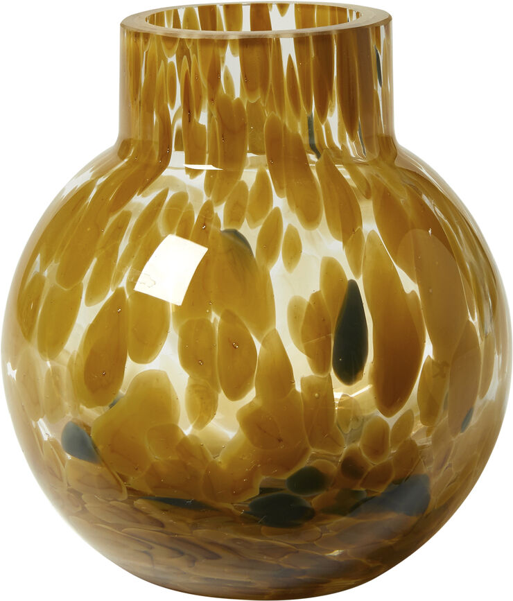 Vase m/pletter D13x14cm glas GF