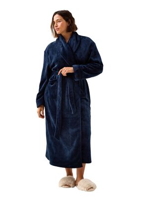 Soft fleece robe with with long sle