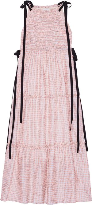 Shibori Pleat Maxi Smock Slip Dress