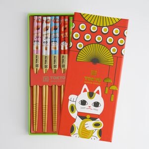 Chopstick Giftset/5 Lucky Cat A27-C46 1/100