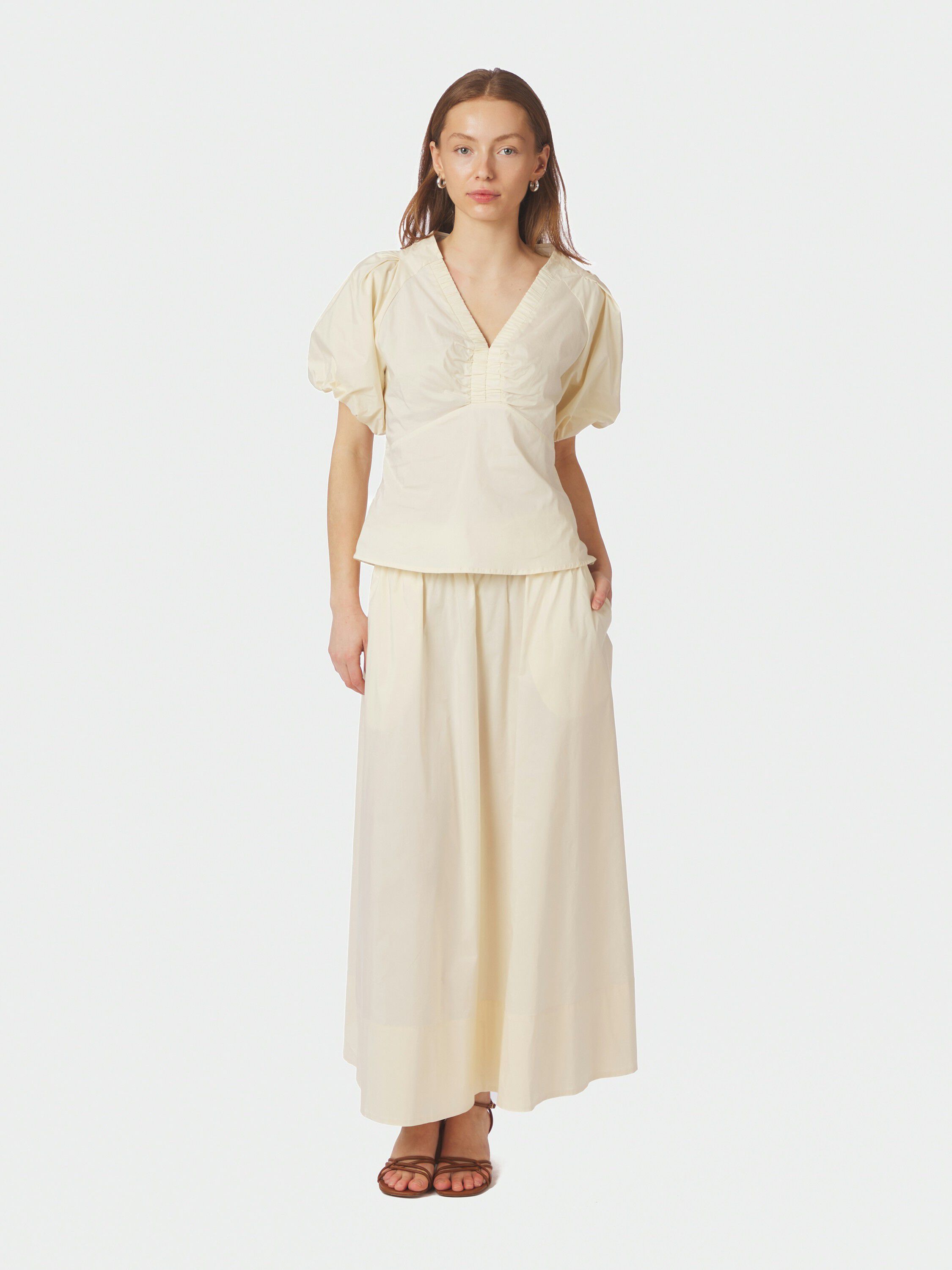 Yara Long Poplin Skirt