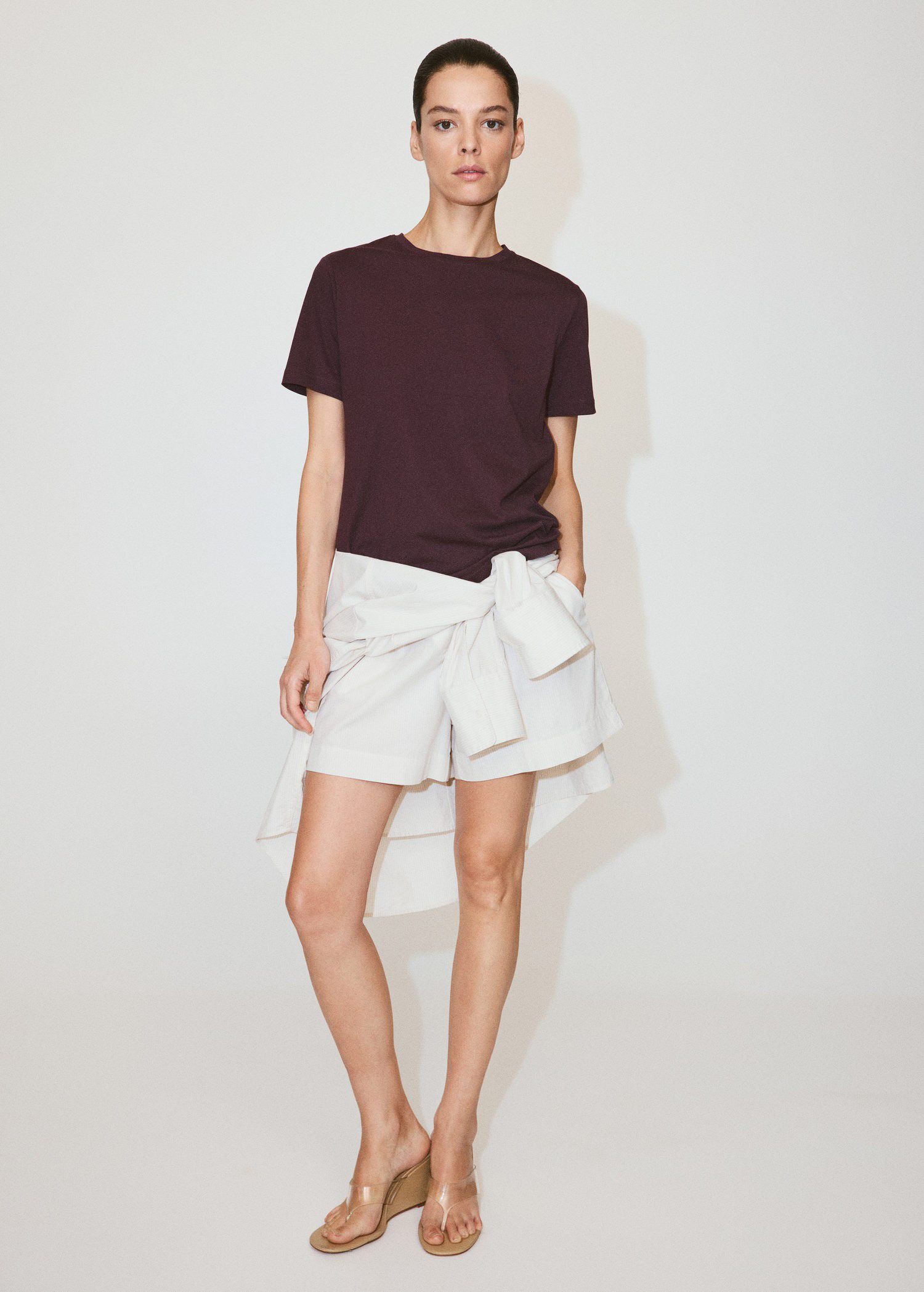 Rounded neck cotton t-shirt