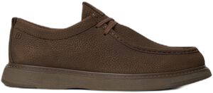 Leather Lace-Up Moc Toe Loafers