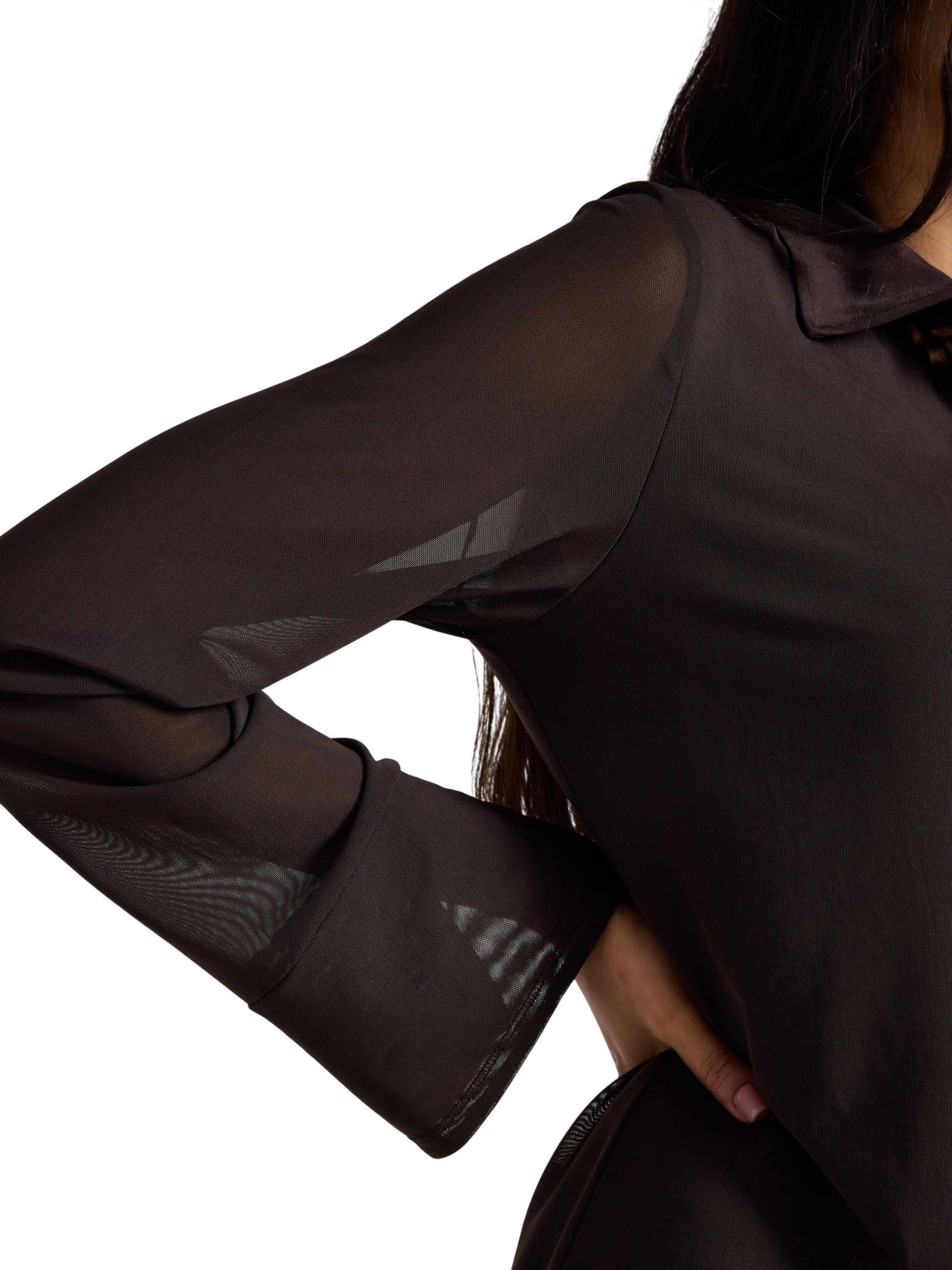 Long jersey shirt with collar and l