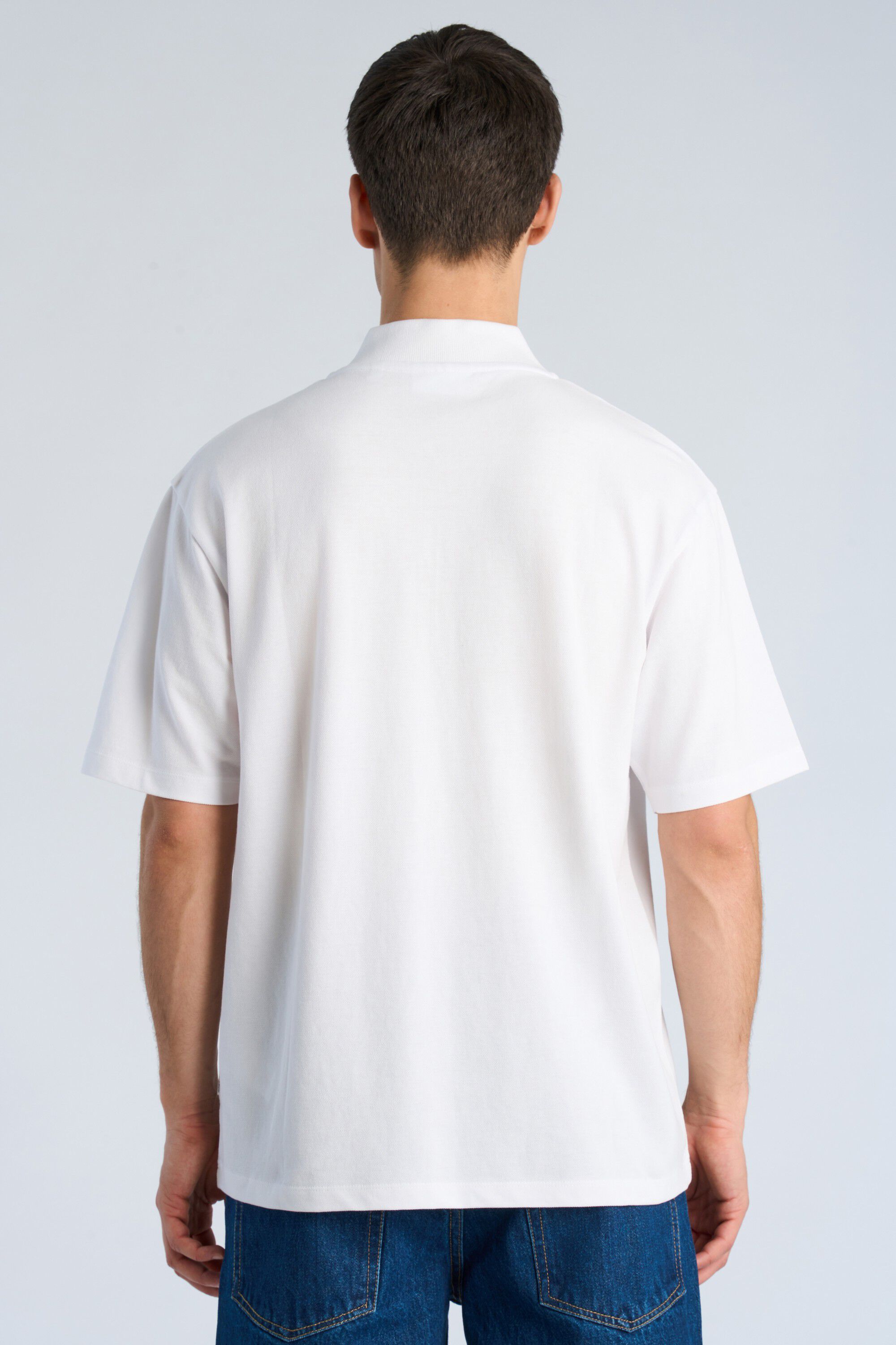 Pique S/S shirt bomber collar