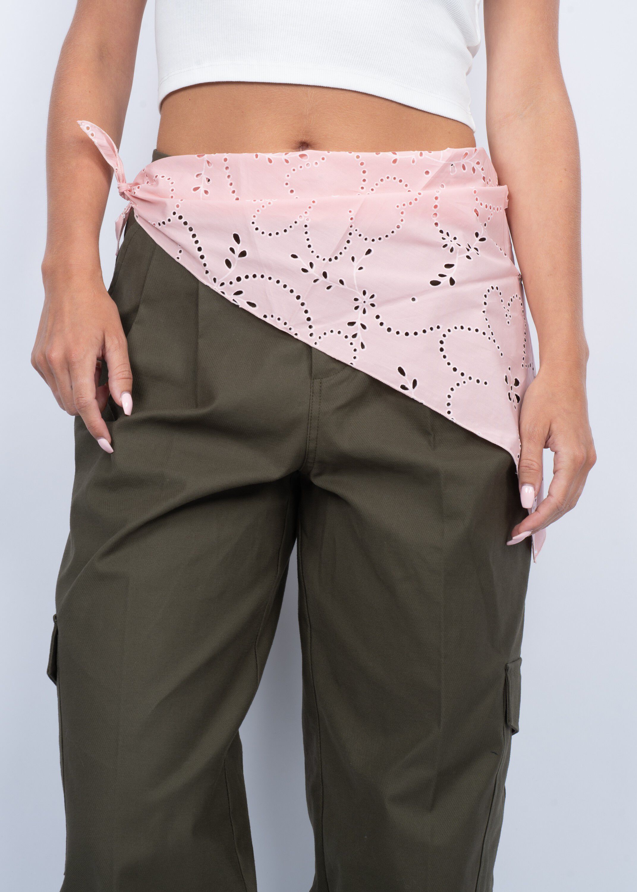 Floral Broderie Bandana Scarf