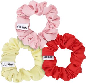 3-Pack Ruched Ribbon Scrunchies