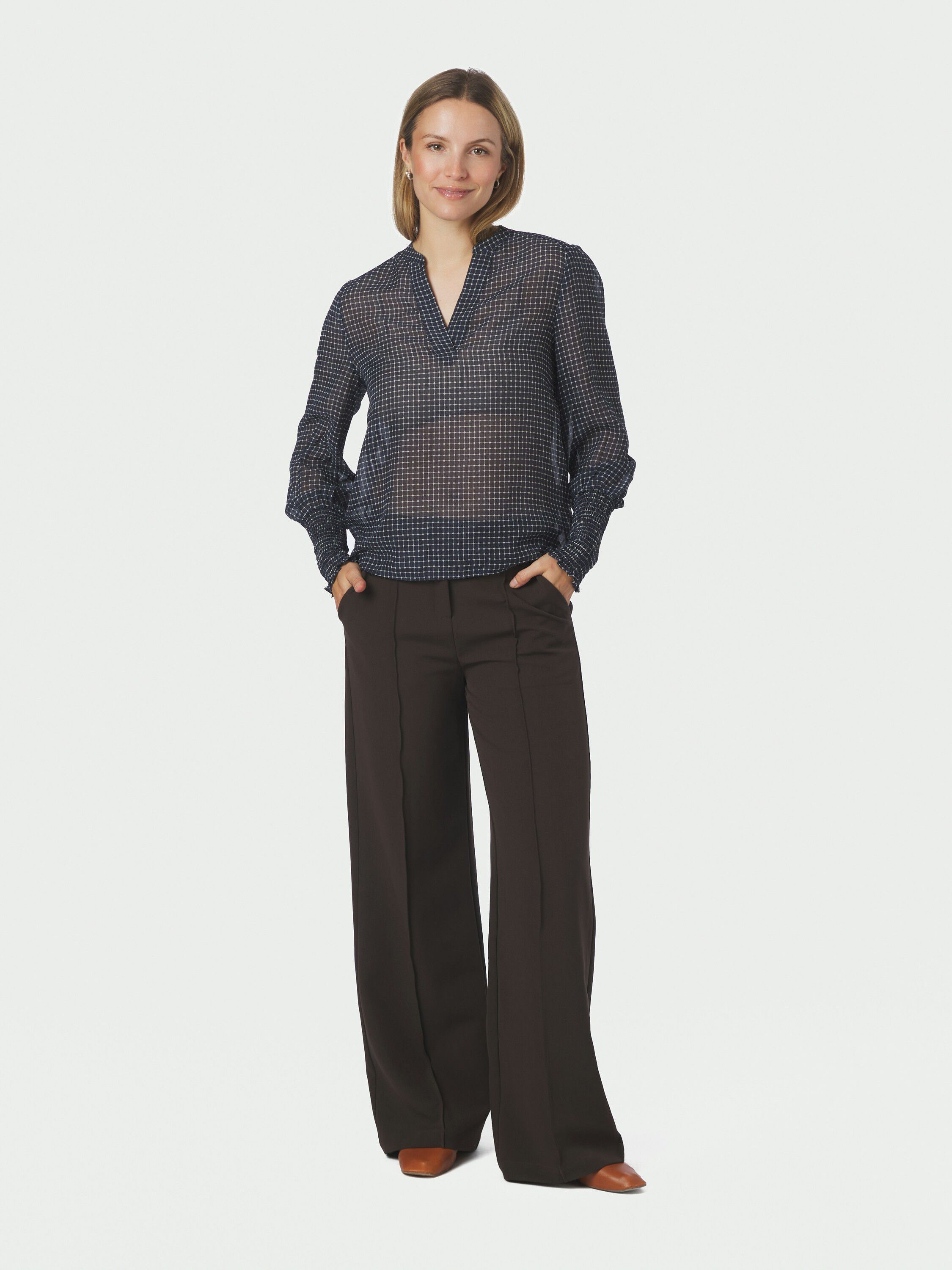 Landa Simple Check Blouse