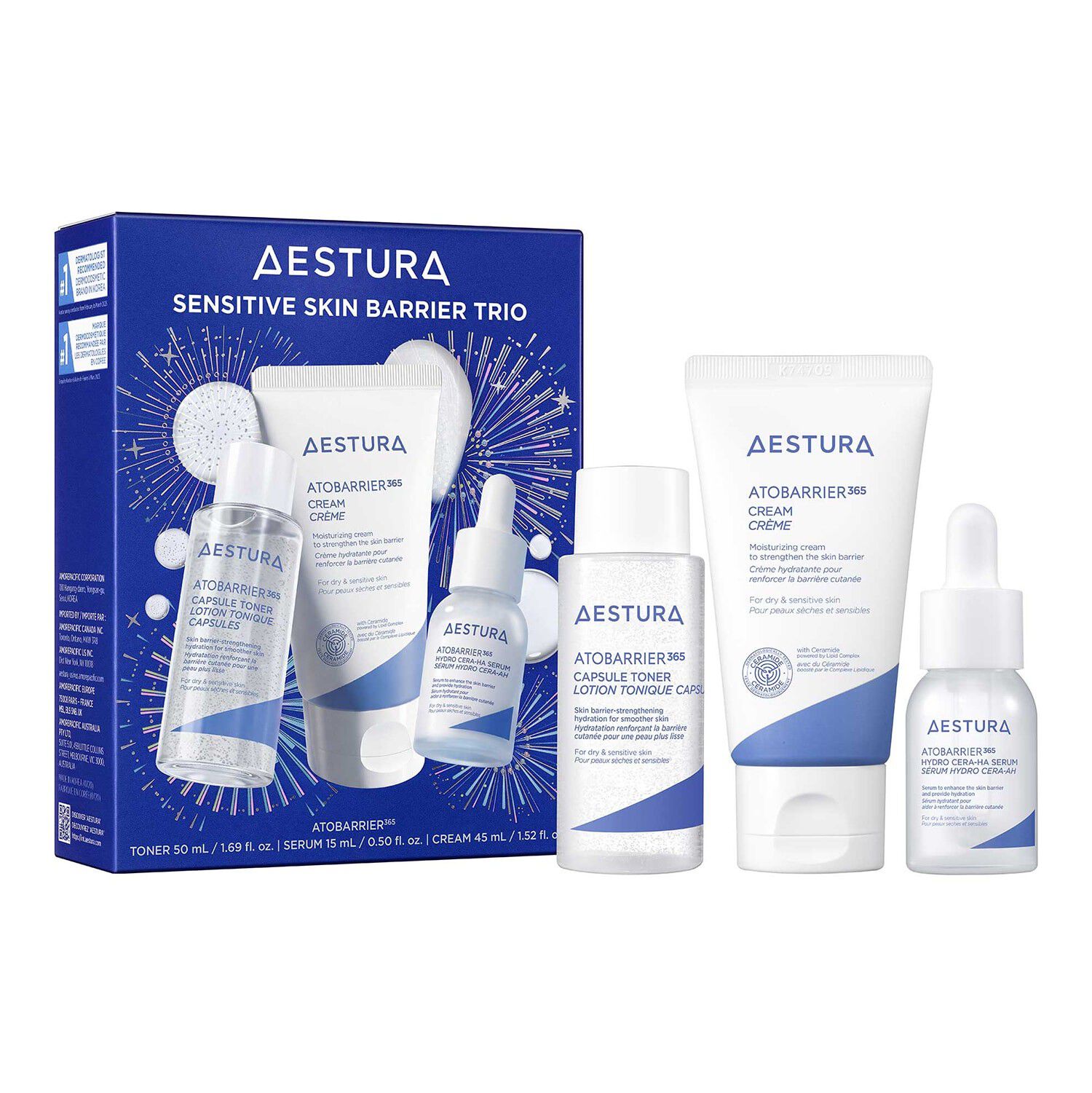 ATOBARRIER365 Sensitive Skin Barrier Trio - Hudv&aring;rdsset f&ouml;r k&auml;nslig hu