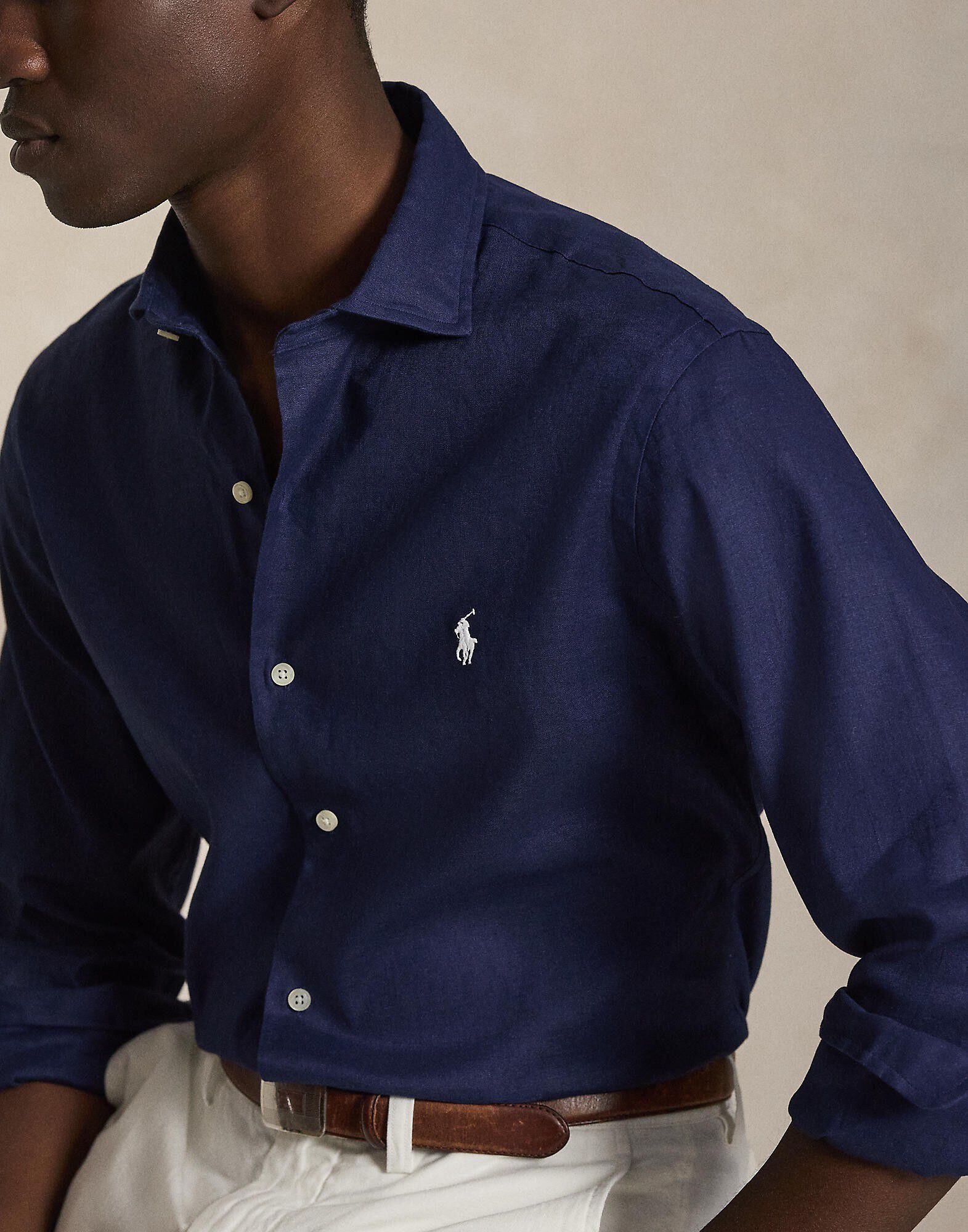 Custom Fit Linen-Blend Shirt