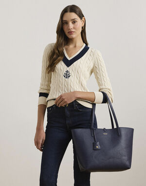 FAUX PEBBLE GRAIN-RVRSBLE TOTE-TTE-