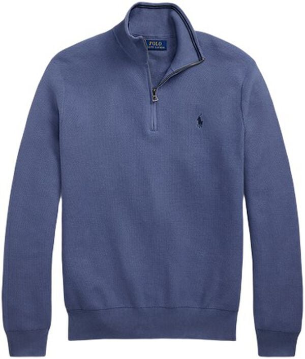 Mesh-Knit Cotton Quarter-Zip Sweater