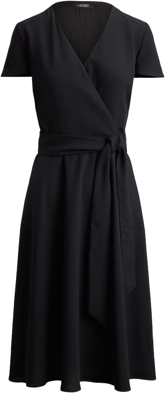 Belted Georgette Surplice Dress