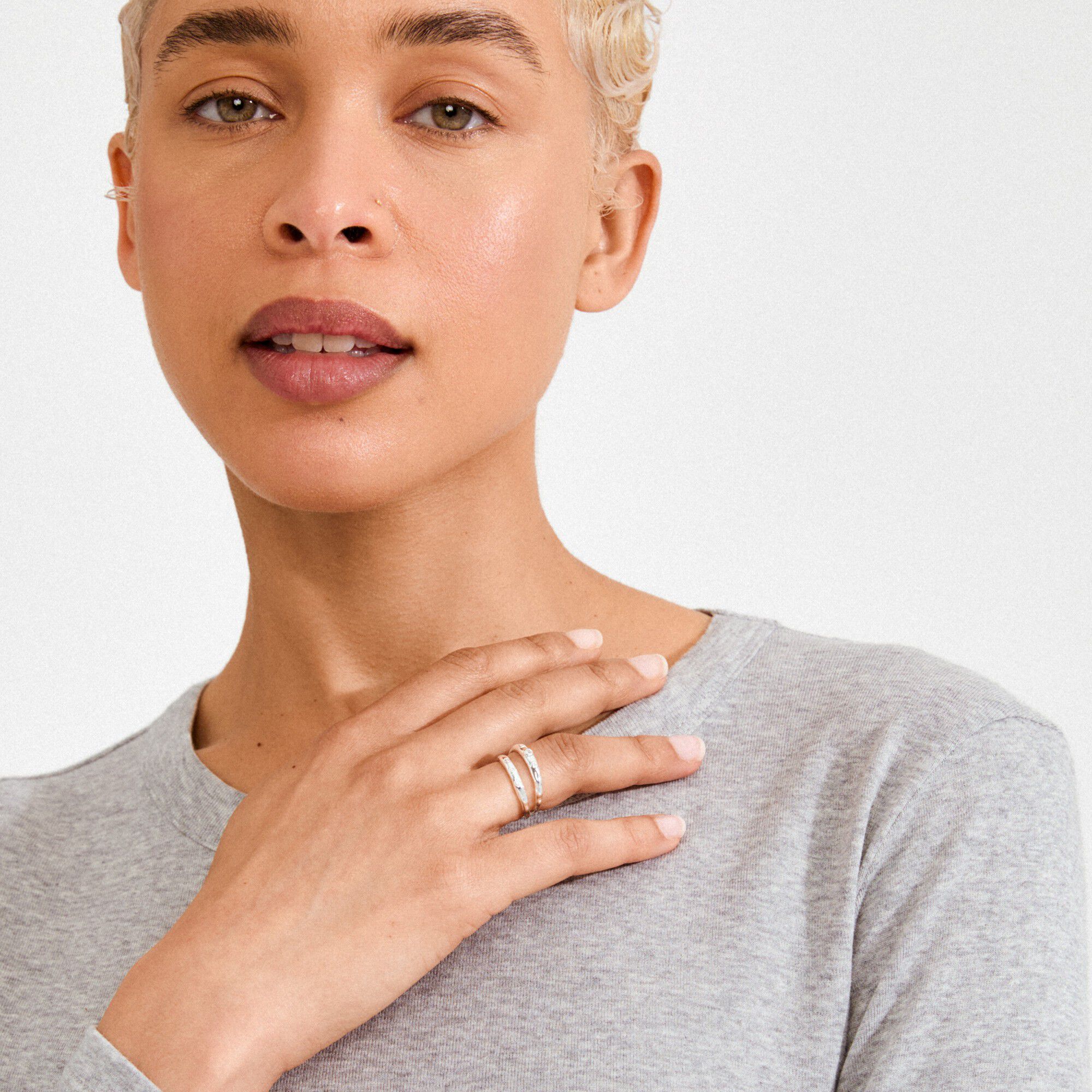 FIRE ringe 2-i-1 s&aelig;t, s&oslash;lvbelagt