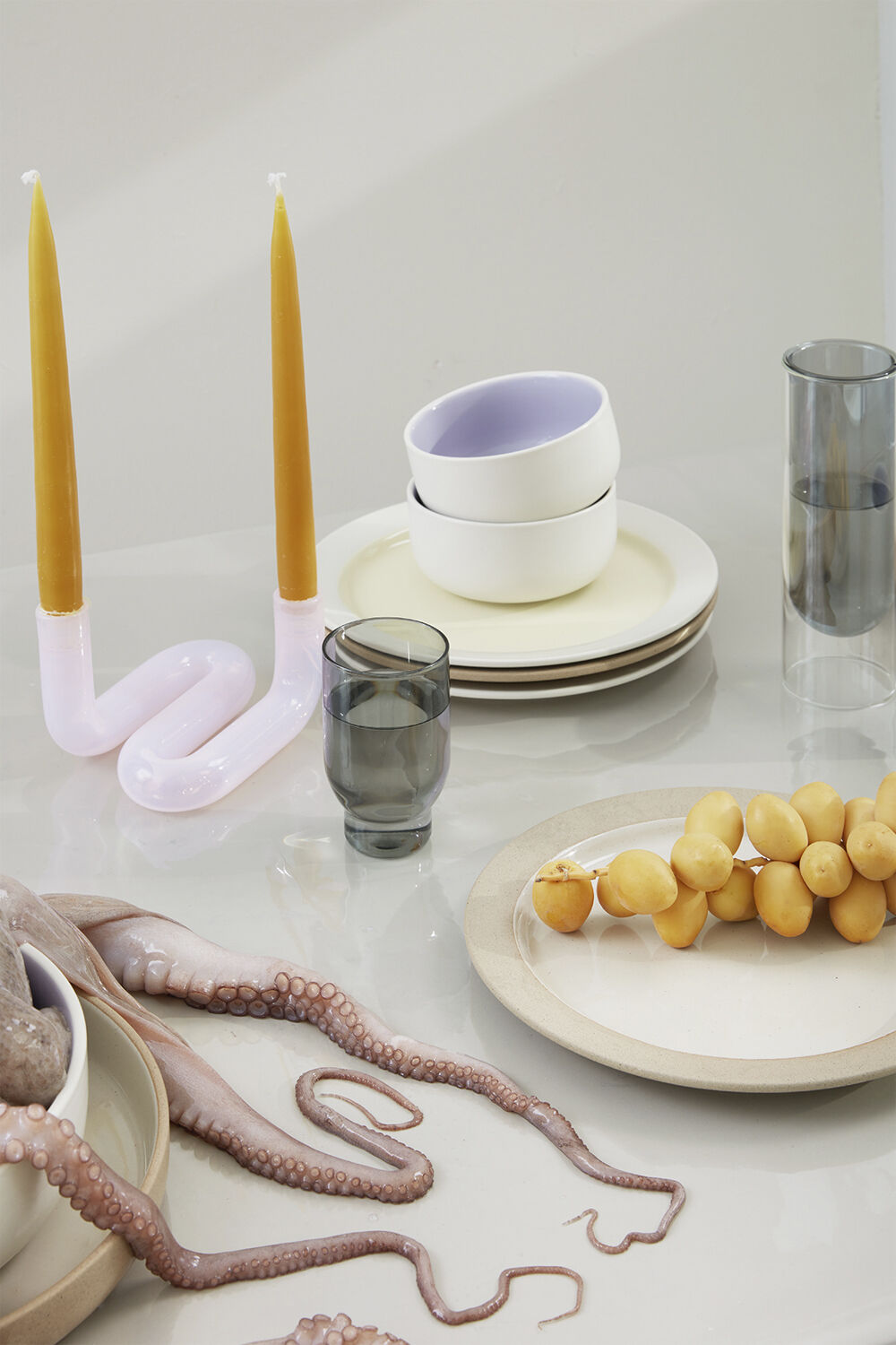 BOWL, MEDIUM, 2 PCS, GLAY SAND, GLAZE LIGHT GREY, 12565SG