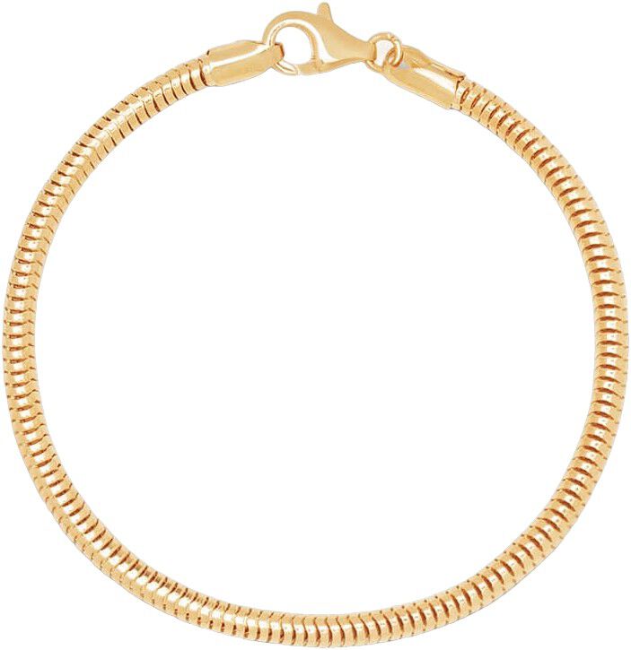 Men's Gold Plated Sterling Silver Round Chain Bracelet