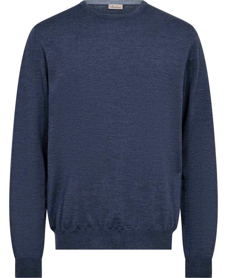 Sweater Knitted Crew Neck With Patch Merino Wool
