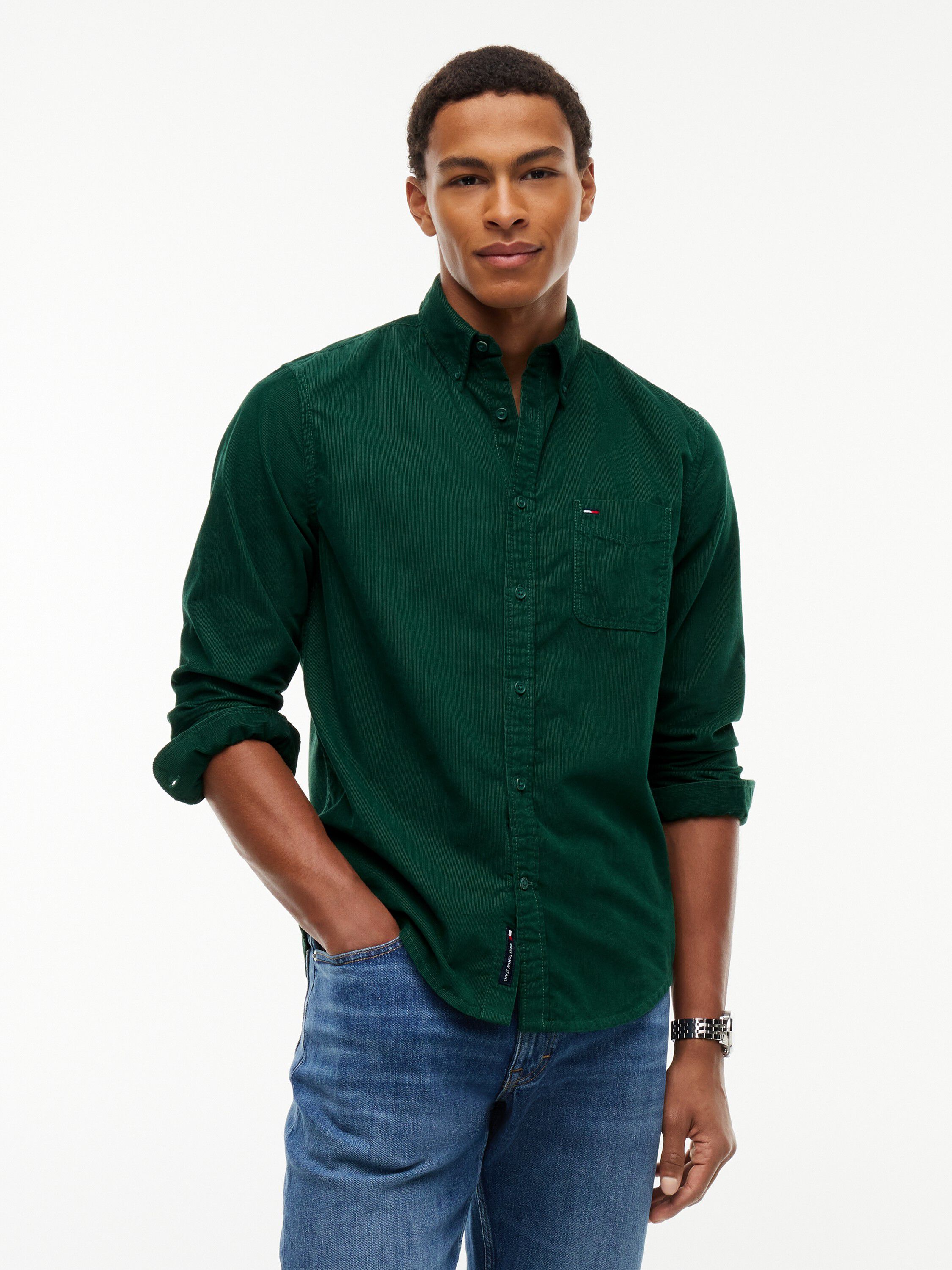 Regular Fit Button-Down Corduroy Shirt