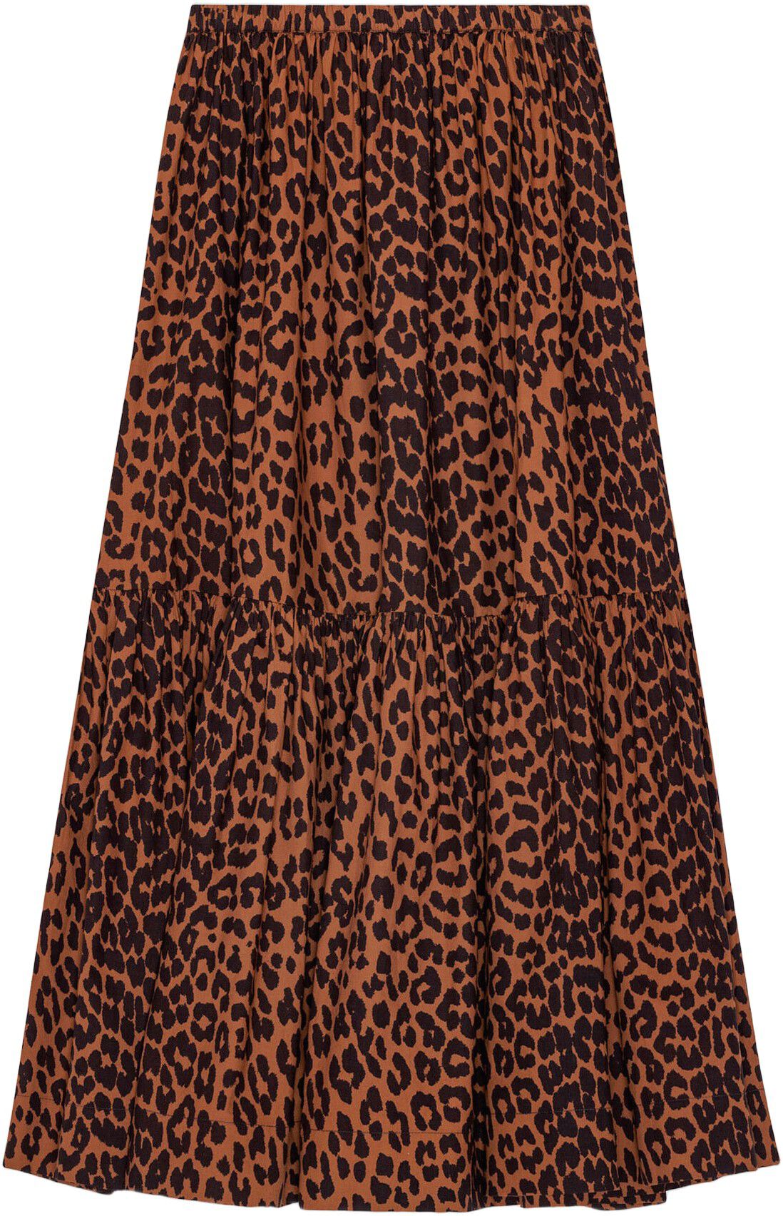 Printed Cotton Maxi Flounce Skirt