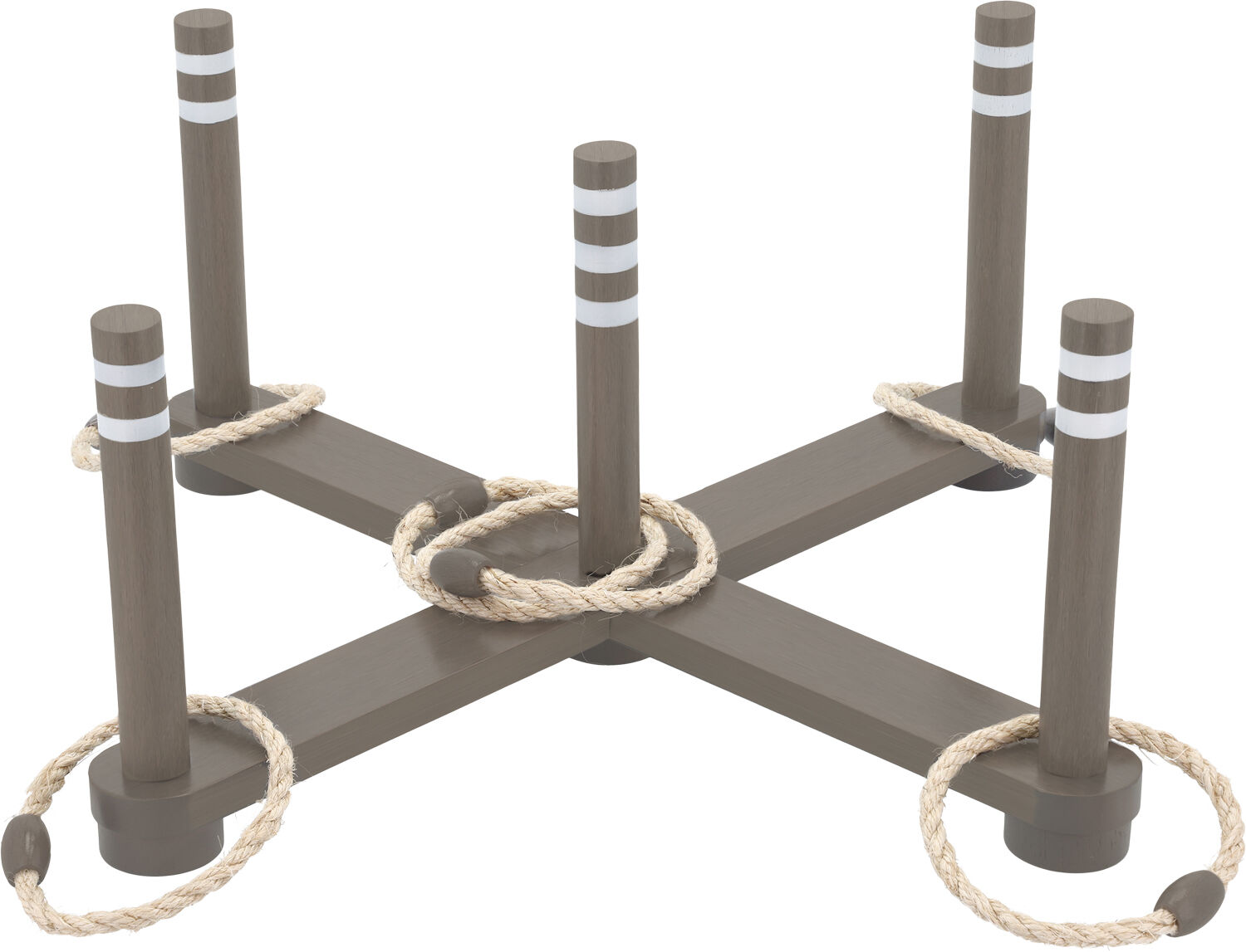 Ringspel 62 x 62 x 25 cm Gr&aring;/Brun Gummitr&auml;