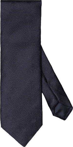 Dark Blue Polka Dot Grenadine Silk Tie