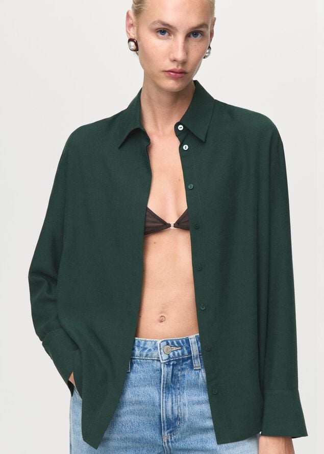 Lyocell shirt with hidden buttons