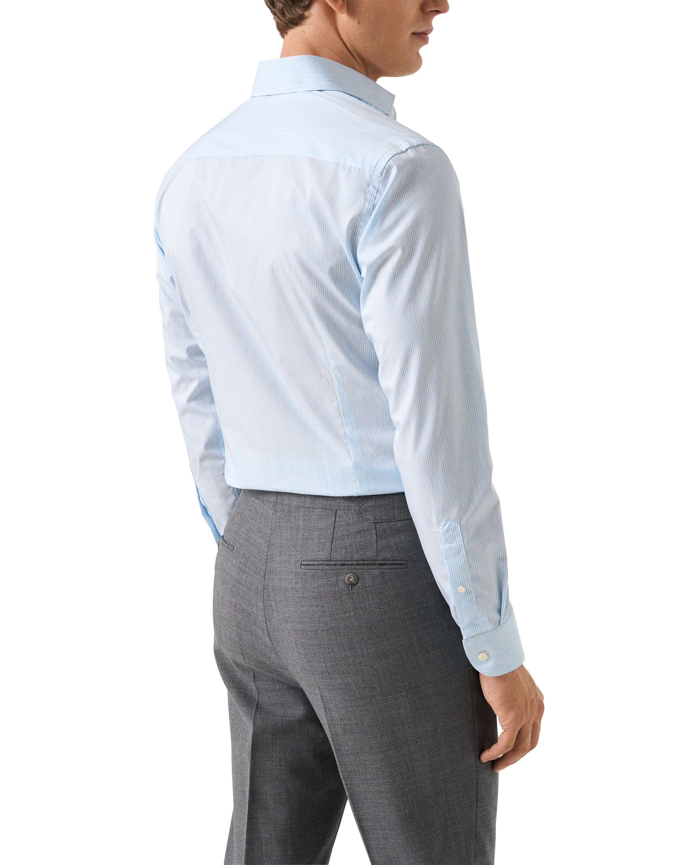 Slim Fit Striped Melange Twill Shirt